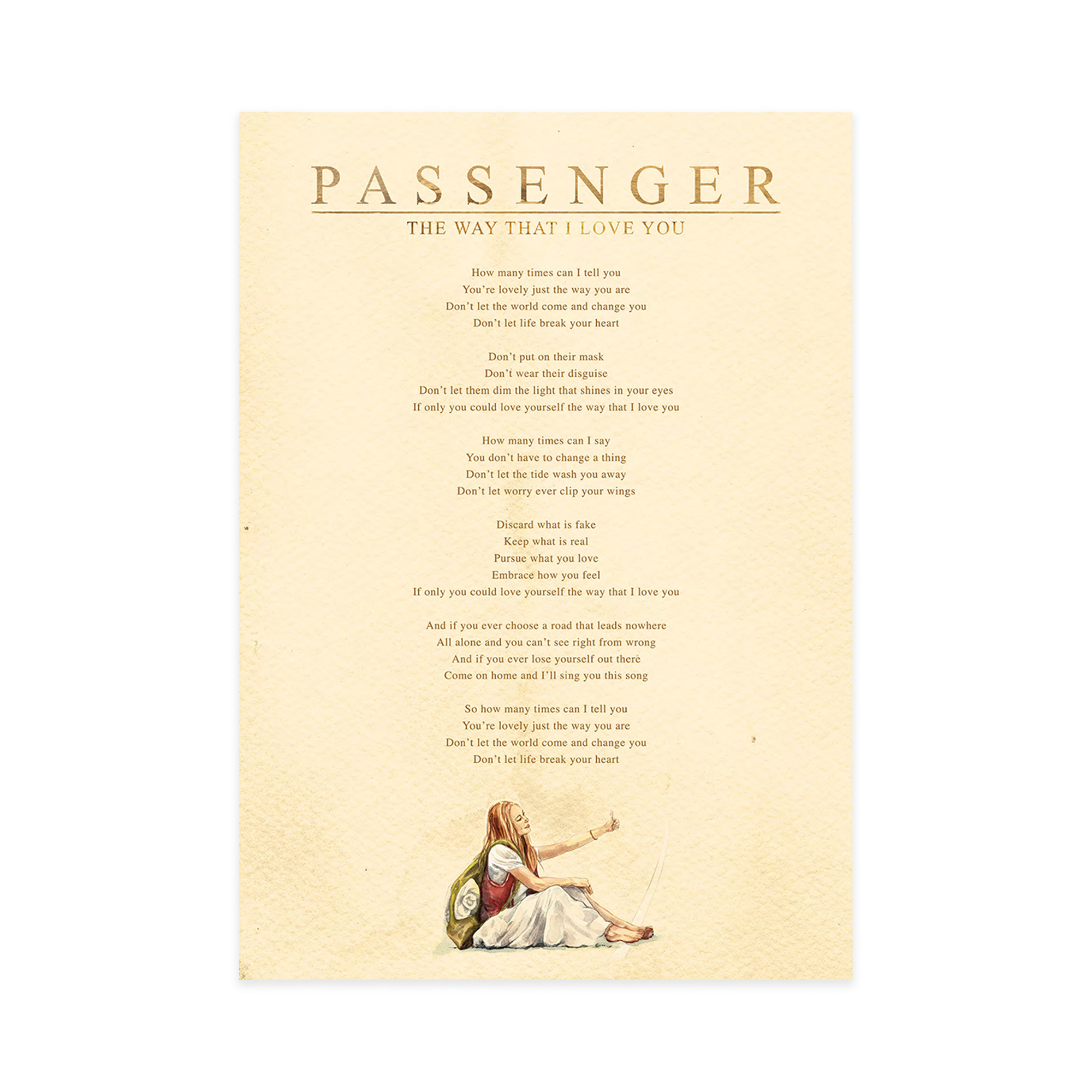 The Way That I Love You Lyric Sheet | Passenger Official Store