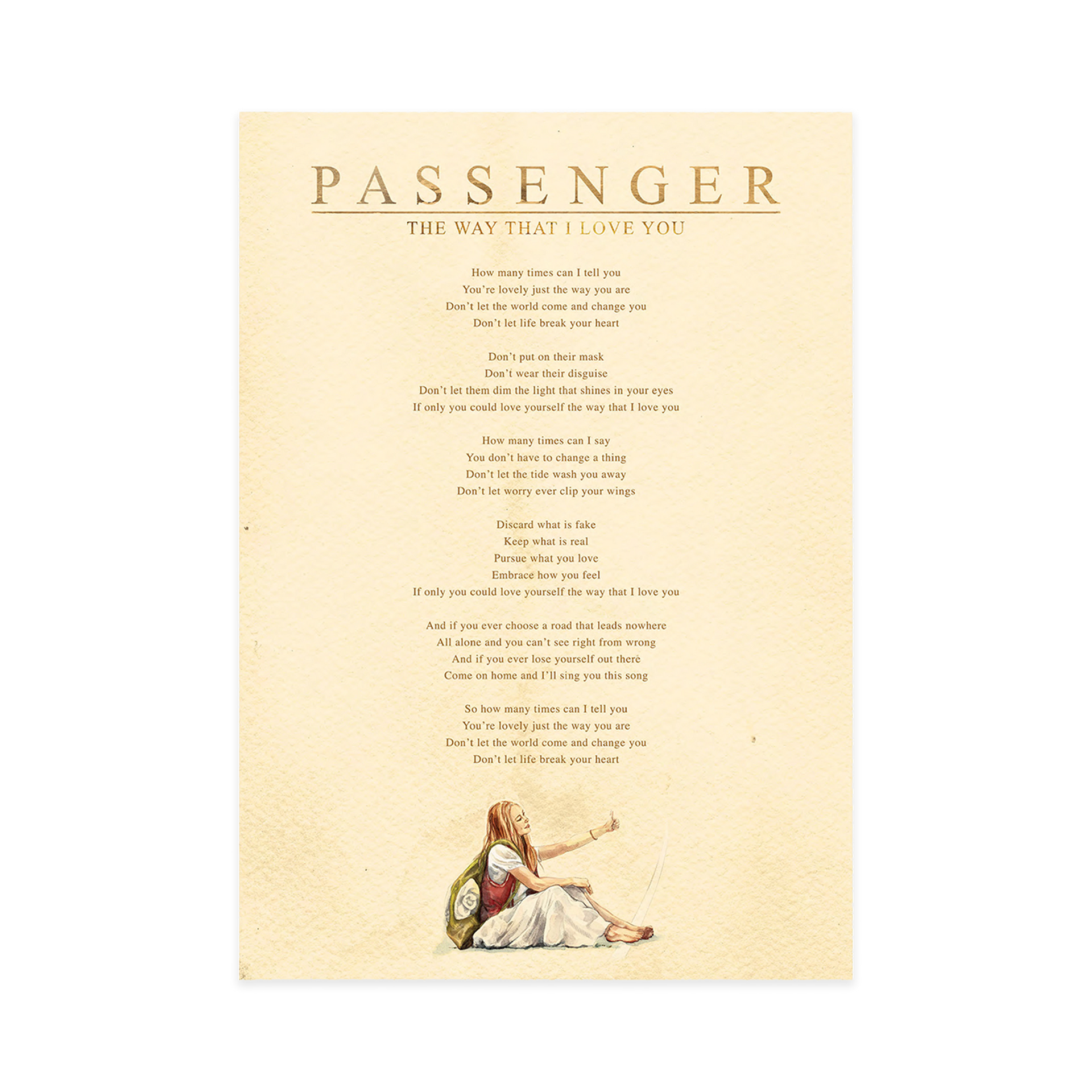 The Way That I Love You Lyric Sheet | Passenger Official Store
